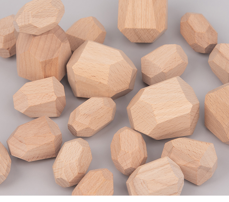 Jenga 14cm Rock Wooden Building Blocks Set Wooden Stacking Blocks Balancing Toy