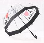 POE Clear See Through Umbrella Long Cane Straight Transparent Lady Umbrella
