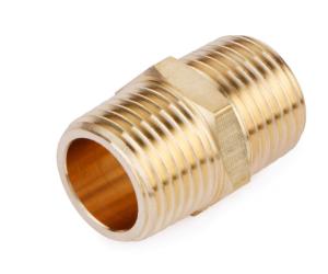 Wholesale Brass Pipe Fitting, Hex Nipple, 1/4&quot; x 1/4&quot; NPT Male Pipe Adapter from china suppliers