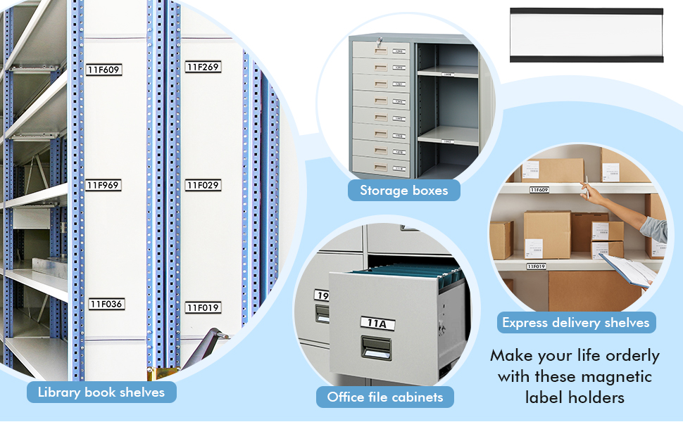 Functional Design Magnetic C Profile Channel Label Holders for Metal Racks and Shelves