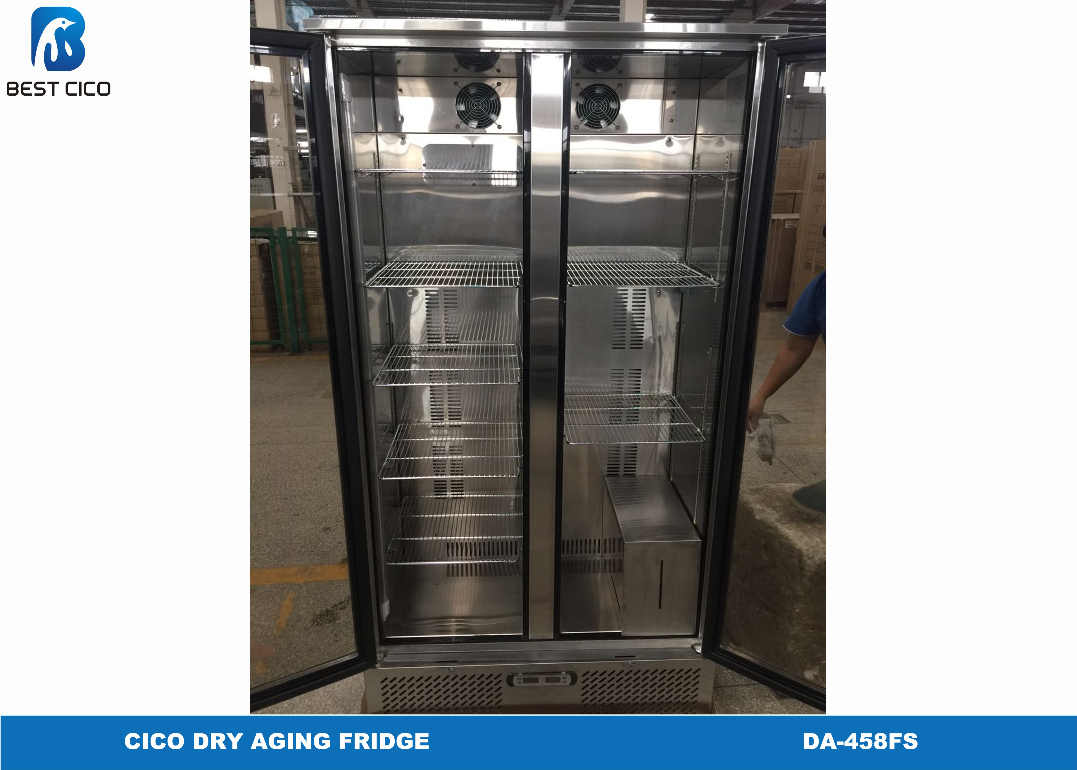 Dual Door Meat Dry Aging Refrigerator, Commercial Dry Aging Coolers