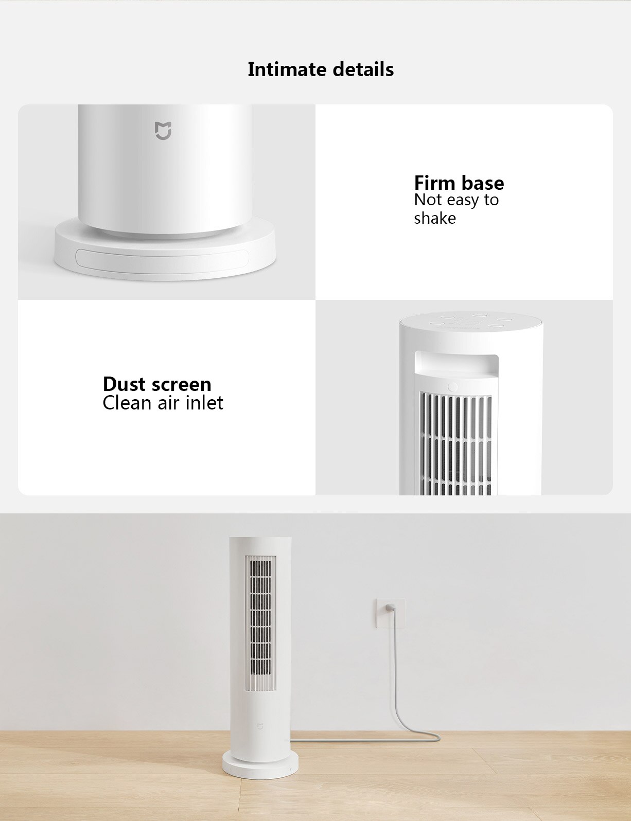 Xiaomi Mijia Electric Heater2100W Infrared Probe Sensing PTC Heating Vertical Control By Smart APP