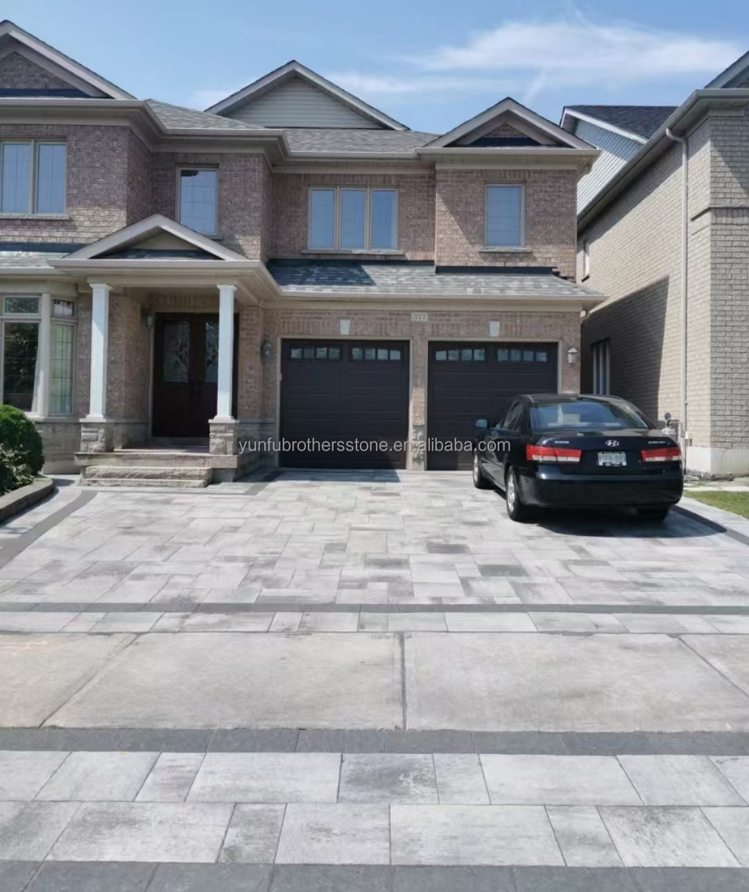Brothers Stone Flamed Grey Granite Slab Paving Tiles for Honed Natural Stone Driveway