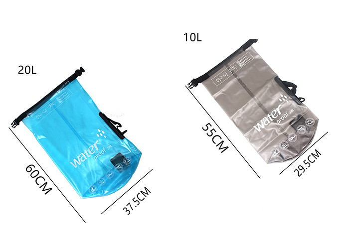 Lightweight PVC Waterproof Dry Bag Backpacking Silk Screen Printed
