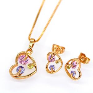 Wholesale Vintage jewelry Pendants Necklaces Earrings Set For Women 18K Real Gold Plated from china suppliers