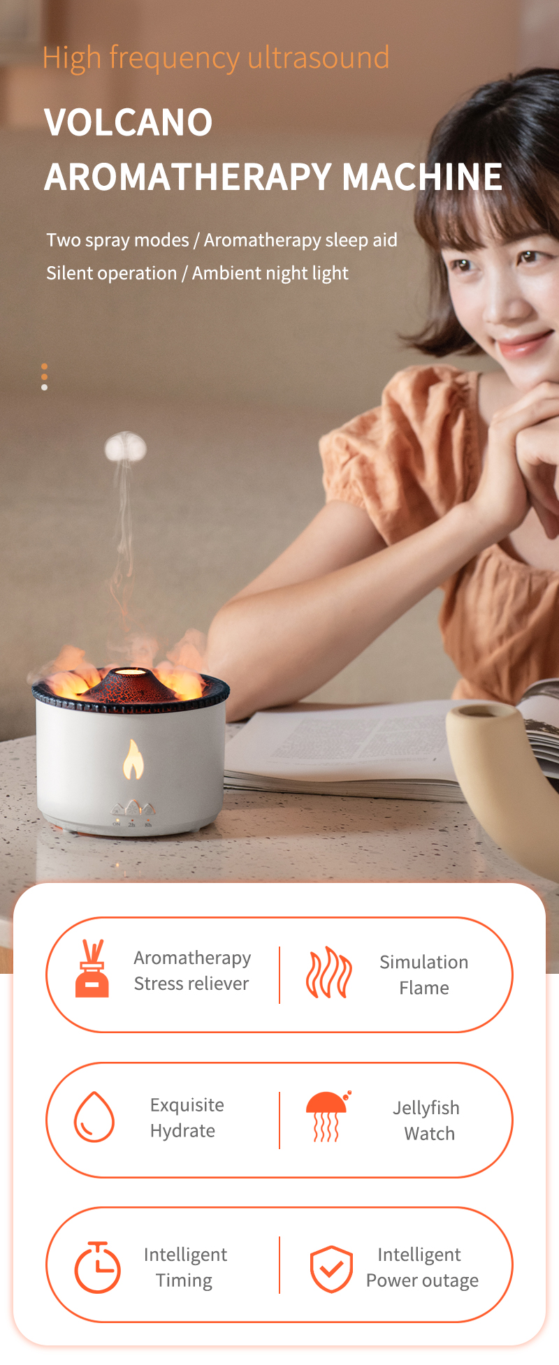 Experience the Difference with 3D Flame Ultrasonic Volcano Humidifier Aroma Diffuser