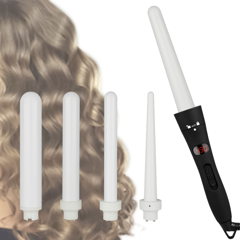 Mestar Interchangeable Curling Iron Set , 49W 5 In 1 Hair Curler LCD Screen