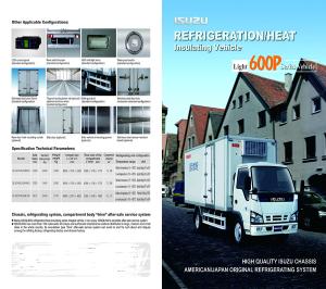 Wholesale ISUZU CHASSIS AMERICAN REFRIGERATION/ HEAT INSULATING VEHICLE FOR LIGHT 600P SERIES VEHICLE from china suppliers