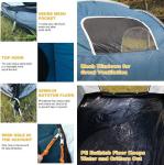 2.44*2.44*2.19M 6 Person Blue Waterproof Coated Polyester Car Camping Tent With