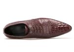 Burnished Leather Men'S Wedding Dress Shoes Low Heel Mens Brown Oxford Shoes