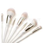 Deluxe White 7 Piece Makeup Brush Set Ultra Soft Fiber Hair Facial Brush Kit