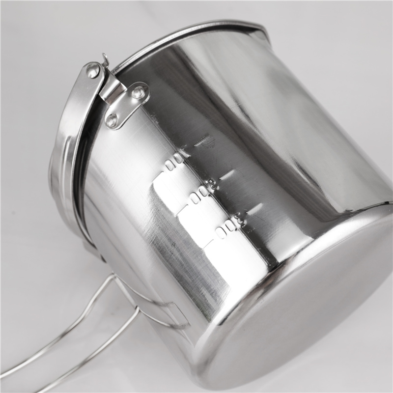 Stainless Steel Outdoor Camping Pot Set Backpacking Cookout Picnic Cookware