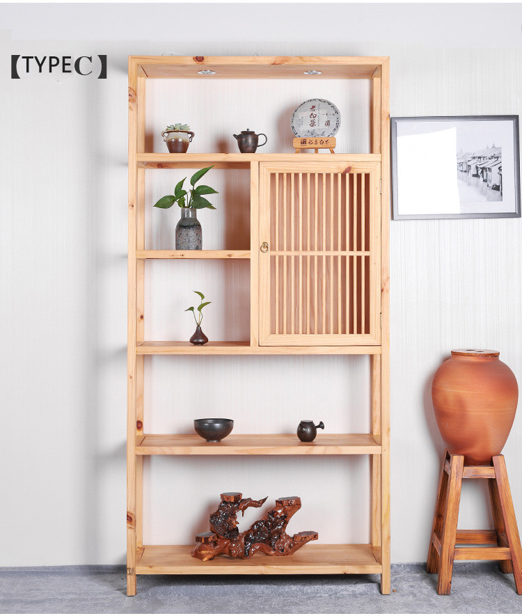 Pinewood Multi Storey Shop Display Showcase Home Storage Cabinet With Door