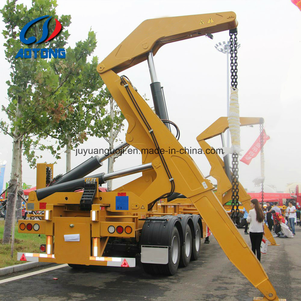 3 Axle Self Loading Truck Semi-Trailer Transporting 40ft Container with Side Loader