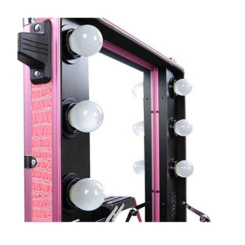 Aluminum Cosmetic Travel Case , Professional Makeup Vanity Box With Lights