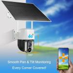4G Solar CCTV Camera Wireless Outdoor 1080P Solar Battery Powered IP PTZ Camera