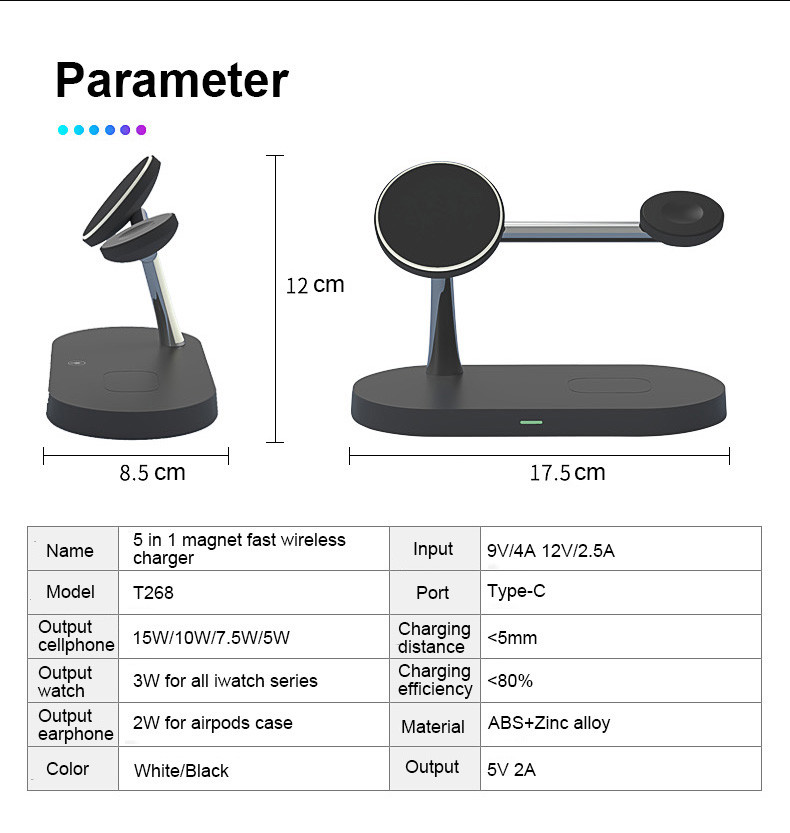 5-in-1 Multi-functional Wireless Charging Station With Night Light