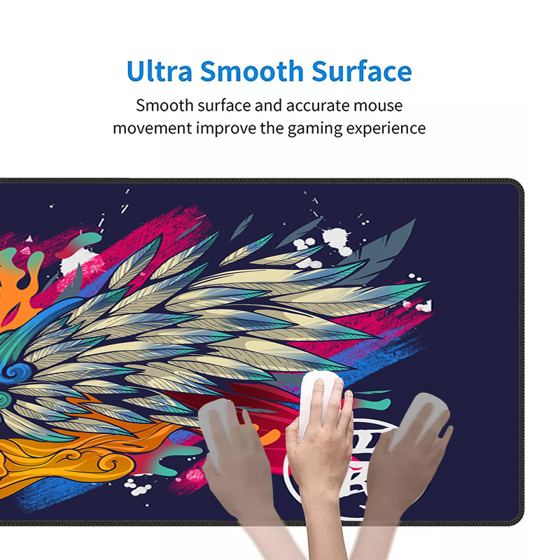 Large Deskmat Mouse Pad with Custom Print Durable Speed Fabric Non Slip Rubber Base