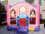 0.55mm PVC Tarpaulin Kids Pink Princess Inflatable Moonwalk Commercial Bouncy