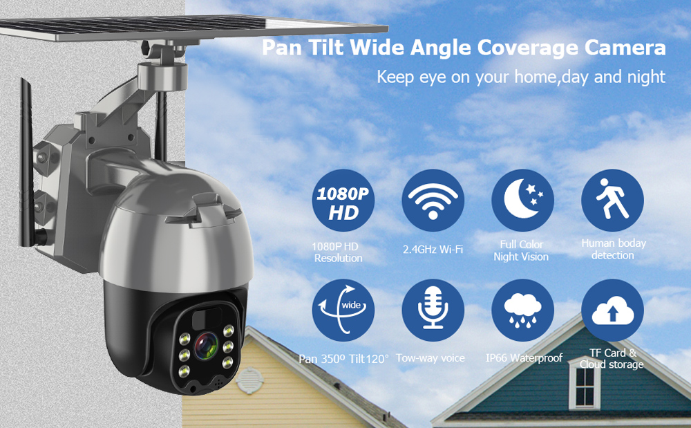 2mp/4mp 4G Waterproof Outdoor Security Camera With SIM Card Solar Panel Battery