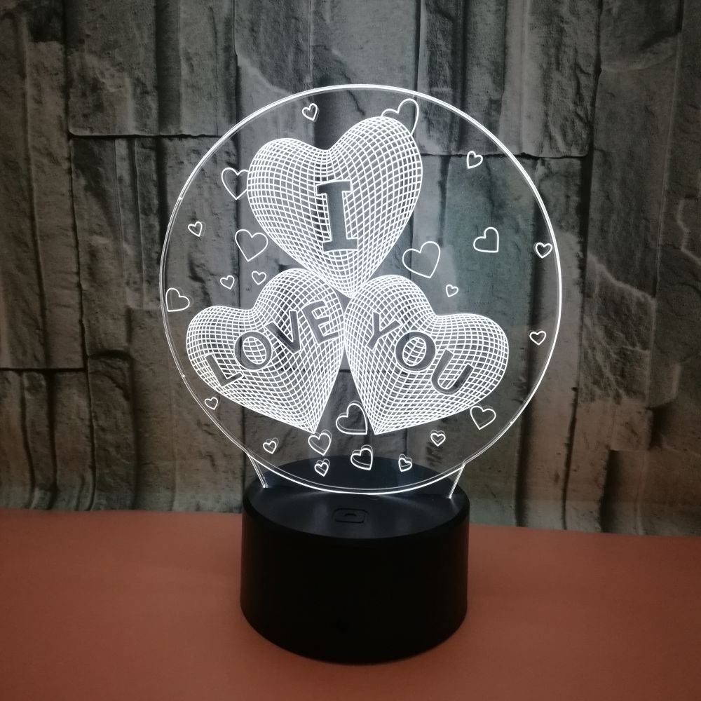 Valentine's Day gift I LOVE YOU Colorful 3D night Lights Acrylic Visual LED Gradient table lamp