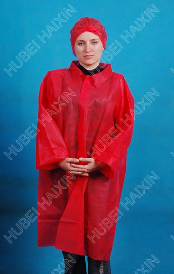 Single Collar PP Disposable Lab Coats ISO13485 Standard