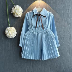 Wholesale 110cm Children'S Dress Clothing Toddlers Temperament Navy Blue Pleated Skirt from china suppliers