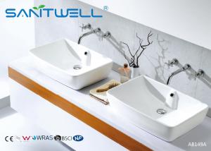 Wholesale Rectangle Above Counter Top Wash Basin Ceramic Bathroom Vessel Vanity Sink from china suppliers