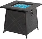 28 Inch 50000 Btu Propane Gas Fire Pit Square Outdoor For Deck Porch