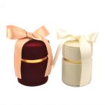 Matte Varnish Surface Finish Round Velvet Gift Box for Wedding Favors and