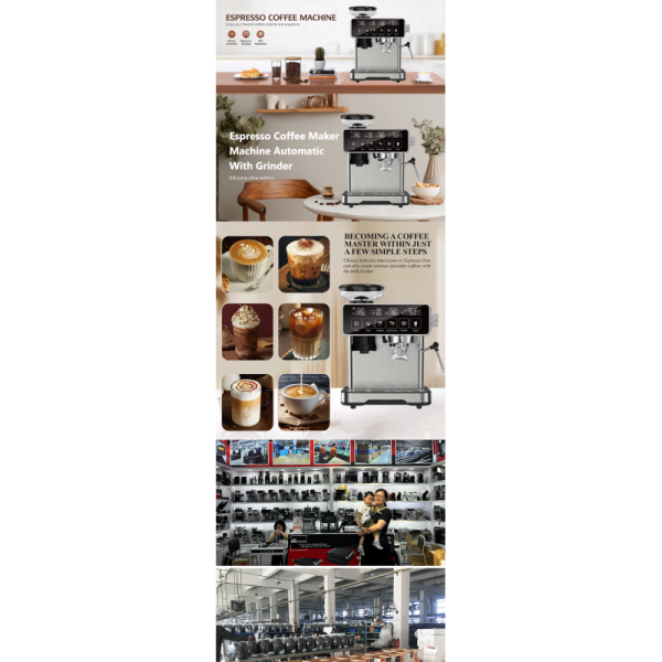 Professional Semi Auto Coffee Machine with Grinder and Display
