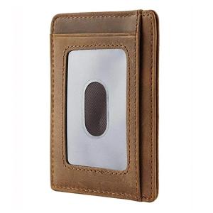 Wholesale Credit Card Genuine Leather Men's Wallet with Crazy Horse Pickup Bag Minimalist Desig from china suppliers