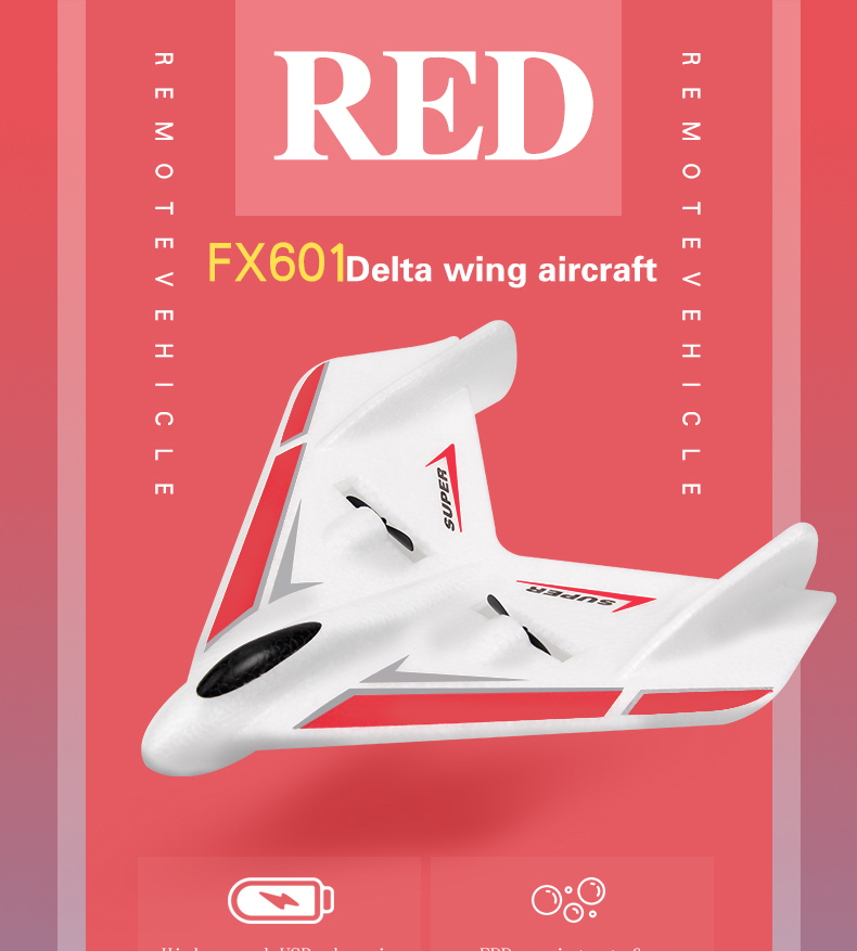 Fx-601 Airplane Rc Fighter Jet Fixed Wing with 4K UHD Video Capture Resolution and Remote Controller Spare Propeller