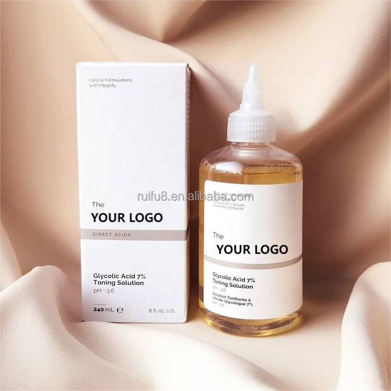 Face Skin Care 7% Glycolic Acid Fruit Acid Serum Moisturizing Hydrate Remove Blackheads Toner