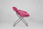 Kids Rose Red Leisure Metal Folding Chairs With Heavy Duty Polyester Fabric
