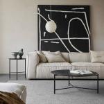 Hotel Round Center Coffee Table Oak Top Coffee Table With Iron Legs