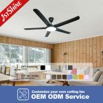 62 Inch Black Plastic Modern LED Ceiling Fan Blade Dc Motor 3 Color 52.4W