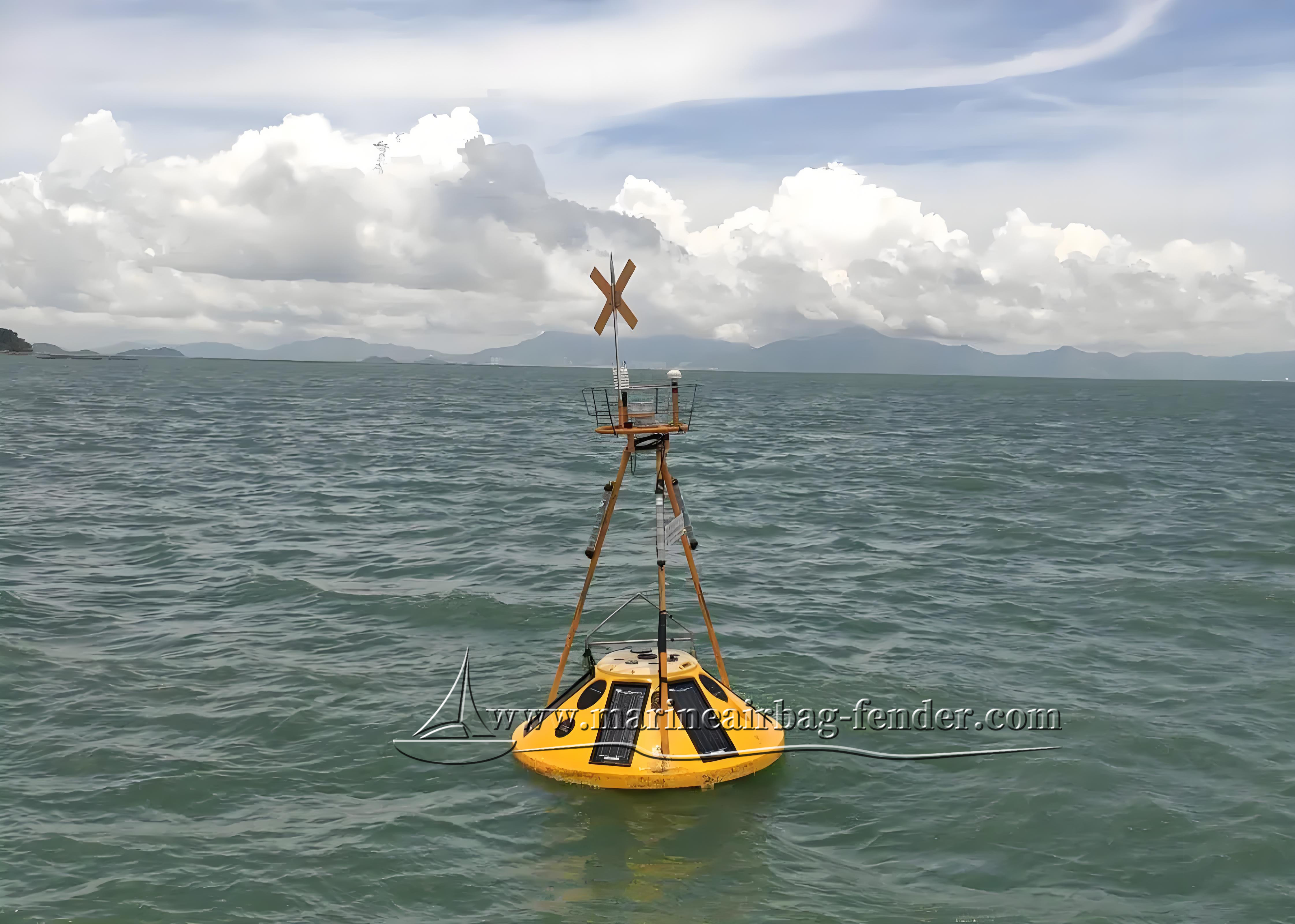 Cylindrical Marine Buoy Customized Ocean Buoy With Solar Panels / Real Time Data