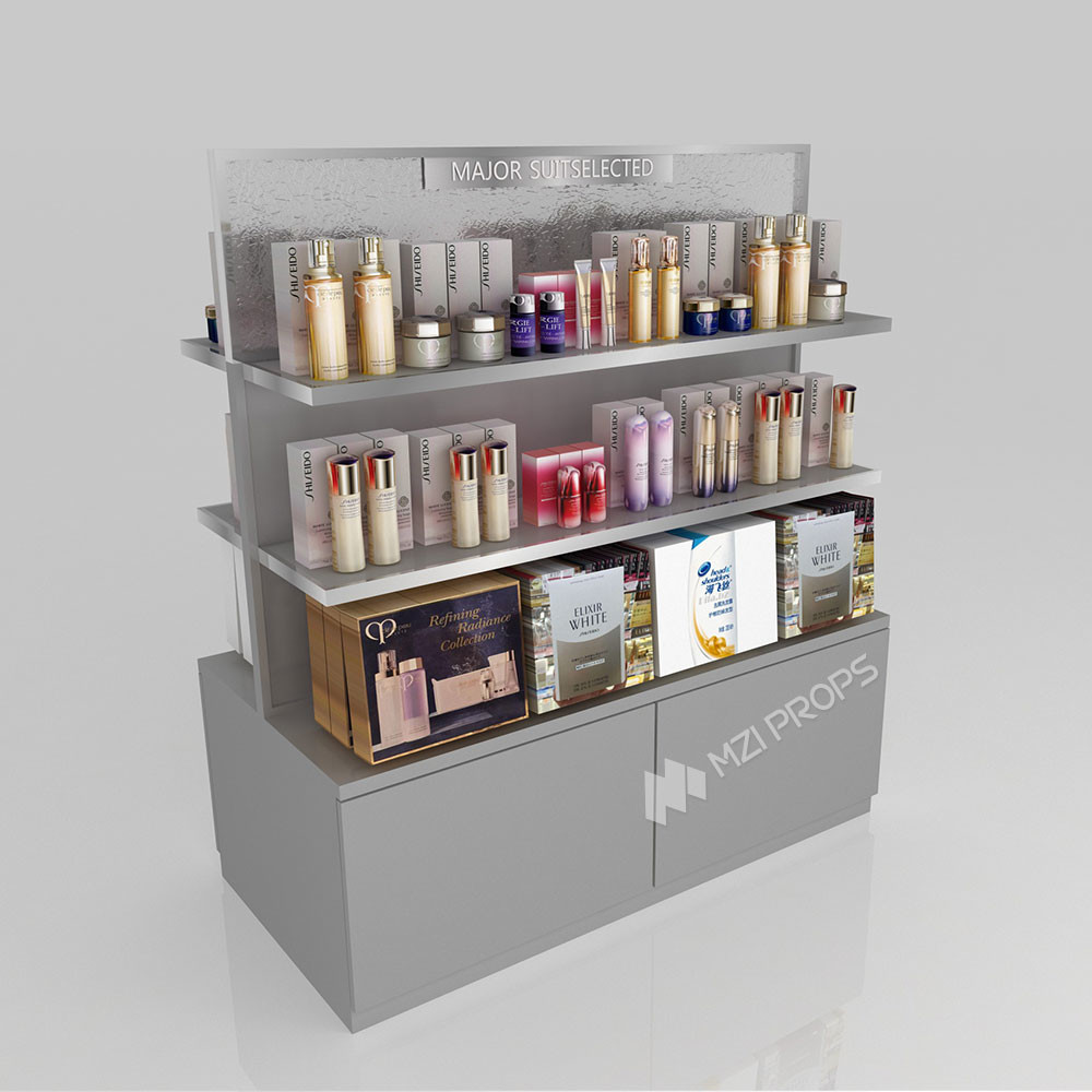 GDR11-ZD02-C Fashion Exhibition Display with Rods and Hooks and Adjustable Shelves for Retail Stores