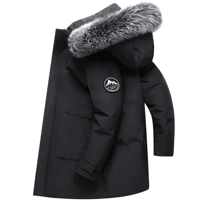 High Quality Waterproof Men&prime;s Duck Down Coats Thick Warm Hooded Black Winter Puffer Jacket Plus Size Men Down Jacket