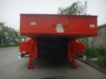 3 Axles Red Hydraulic Low Bed Semi Trailer For Machinery Excavator Bulk Cargo