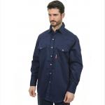 Navy Blue Fire Retardant Work Shirt NFPA2112 EN61482-2 FR Snap Button Shirt