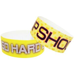 Wholesale Yellow Orange Custom Paper Wristbands For Events Synthetic Security from china suppliers