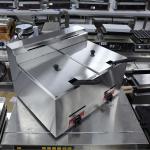 Stainless Steel 2-Tank 2-Baskets LPG Deep Fryer for Commercial Gas Frying 12L