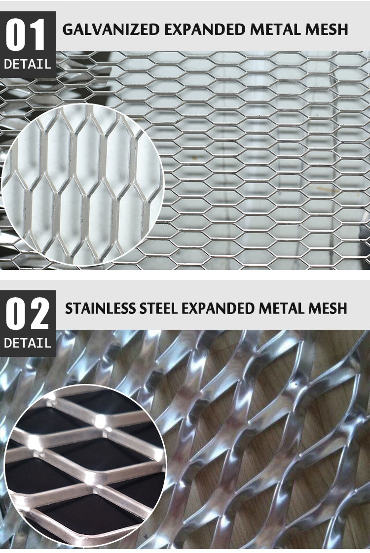 Diamond Galvanized Expanded Metal Fence Mesh Durable Expanded Metal Diamond Mesh