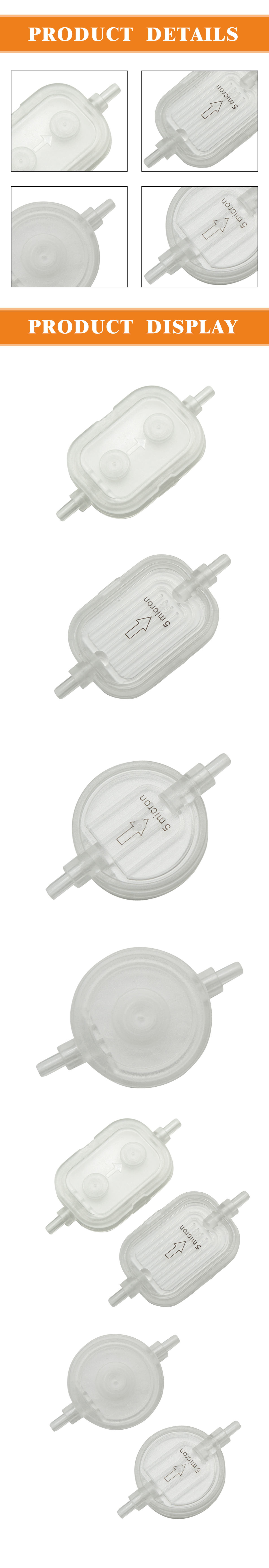 PES 5 Micron Inline Filter Infusion Accessories For Intravenous Injector