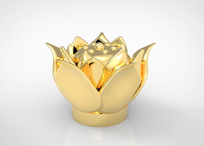 Custom Luxury Flower Perfume Bottle Cap Zamac Metal Lids