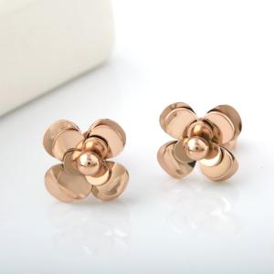Wholesale Rose Shape Stainless Steel Earrings, Fashion Jewelry Rose Gold Earring from china suppliers