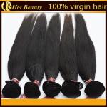 Long Straight Brazilian Virgin Human Hair Extensions Black 12'' - 32''
