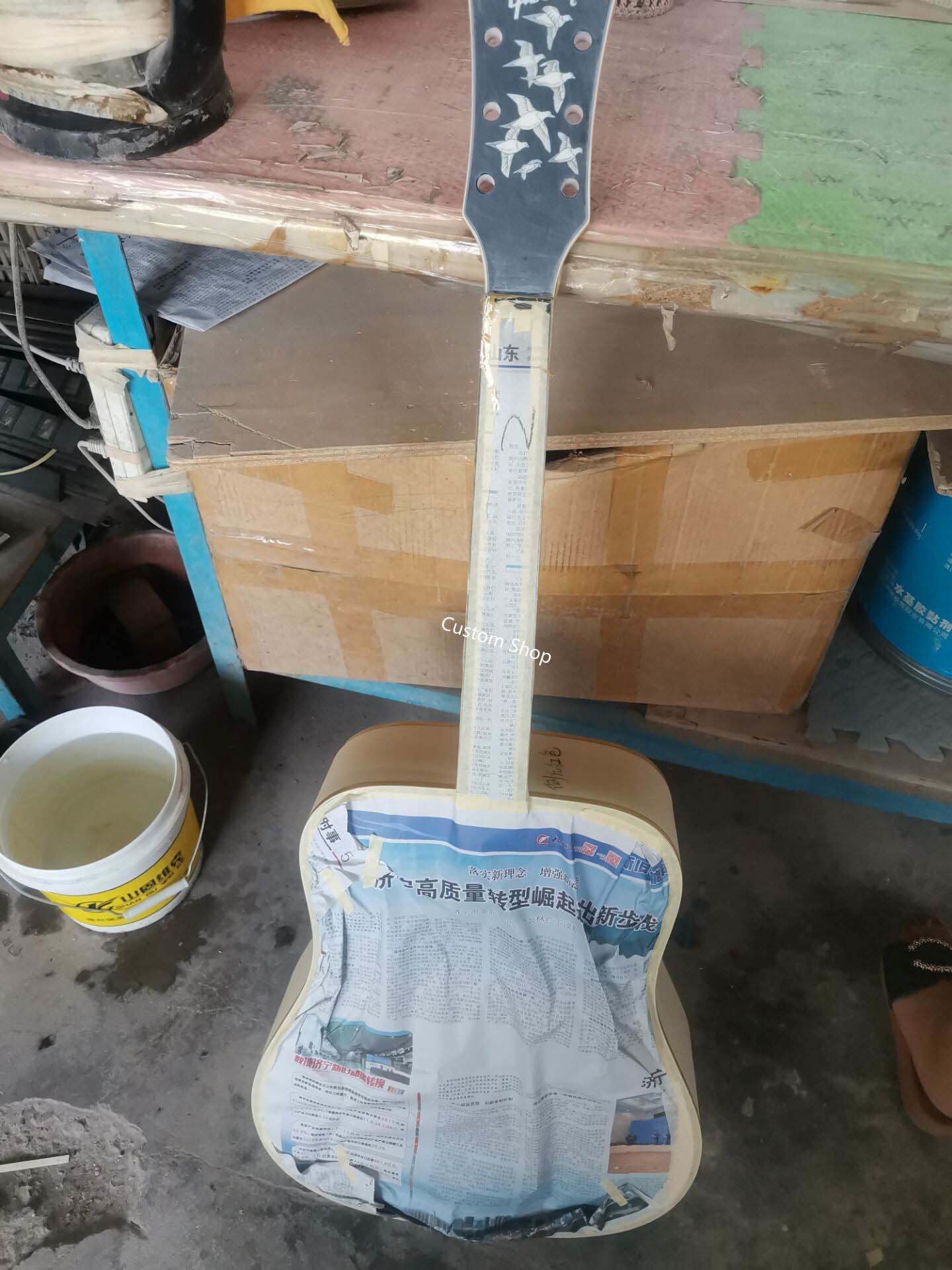 Custom 12 strings 41 inch Flamed Maple Neck Doves Dreadnought Acoustic Guitar Deluxe Version Customized Headstock
